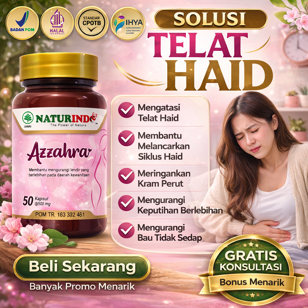 Obat Telat Datang Bulan 1 2 3 4 Minggu Pelancar Menstruasi Nyeri Haid PCOS Azzahra