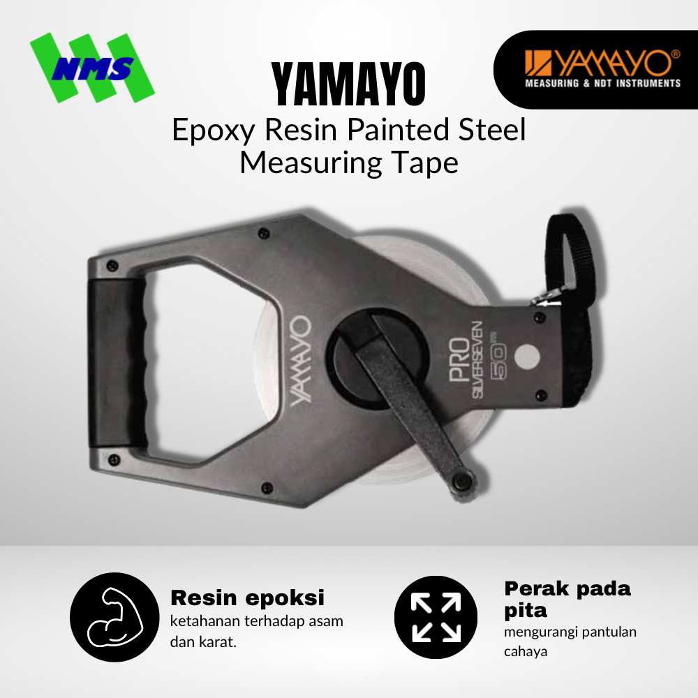 Meteran Gulung YAMAYO 30M Silver Seven VR30 Steel Plat Baja Original Japan Tancap Tanah Roll Roll 30