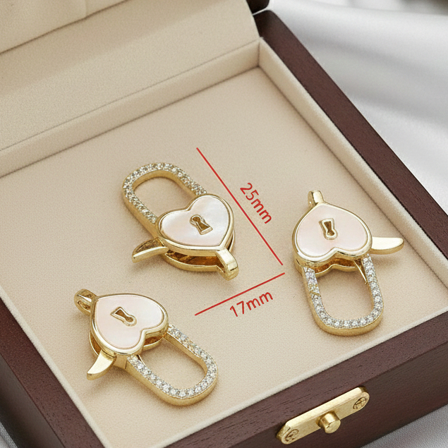 Kaitan Tembaga Lapis Emas 18K, Kaitan Kalung, Kaitan kalung Mutiara, Aksesoris Kalung Mutiara