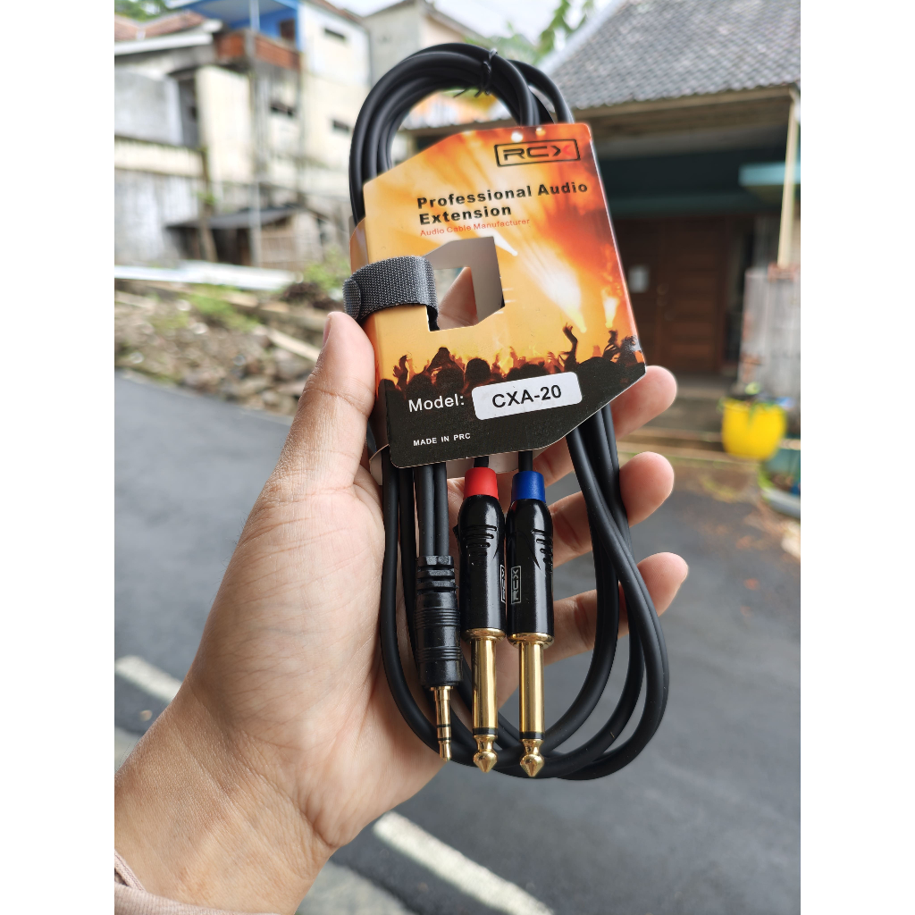 Kabel Aux Mini Akai Toa XLR RCX CXA20 CXA 20 CXA-20 HP Mini Stereo 3,5mm ke 2 Jack Akai Toa Mono Mal