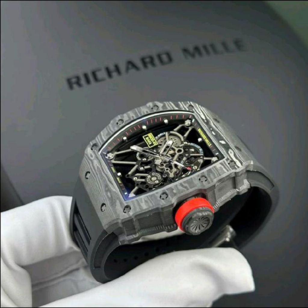 JAM TANGAN RM35 CARBON BLACK RAFAEL NADAL SWISS AUTOMATIC DM 42MM