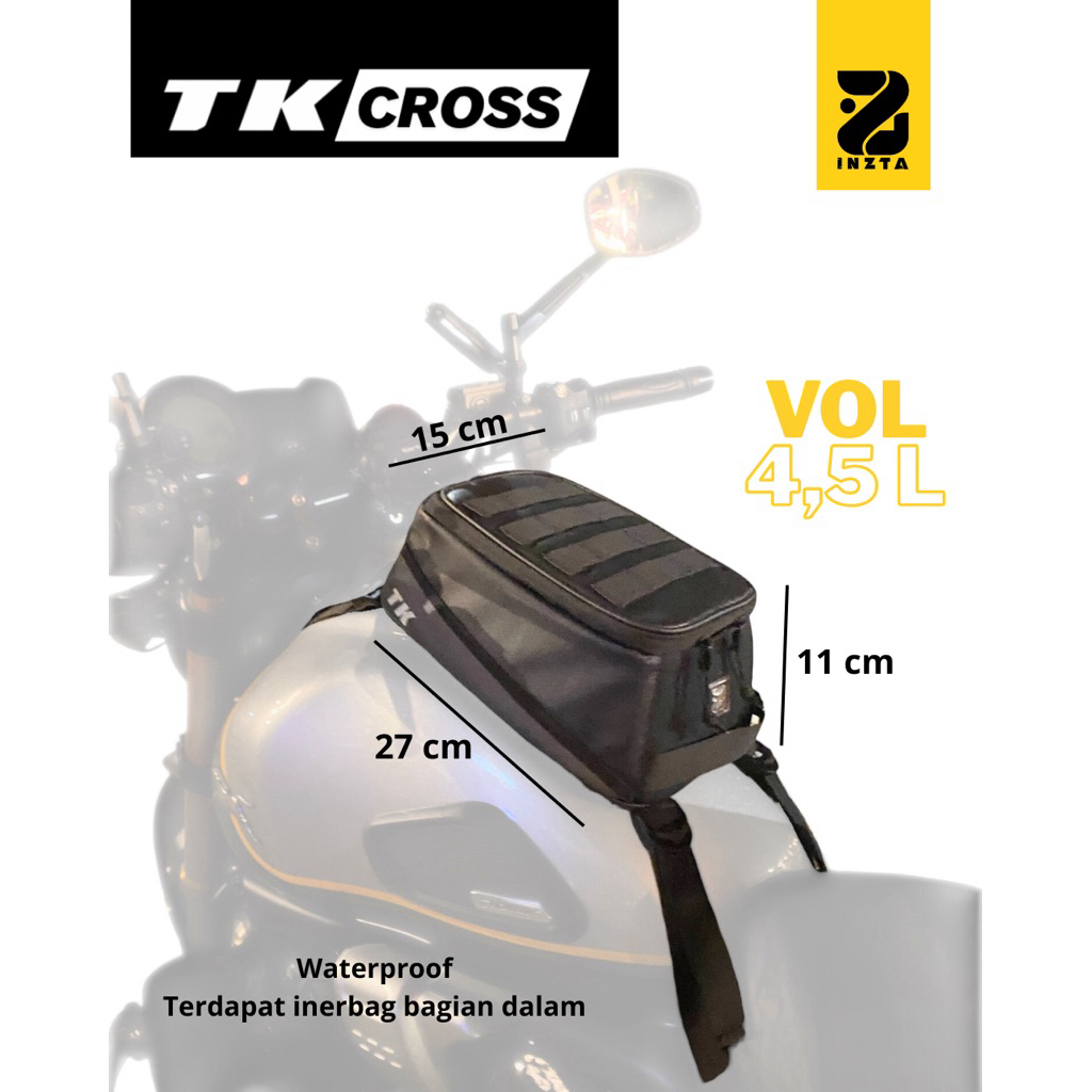Tankbag inzta TK Cross, tas touring motor