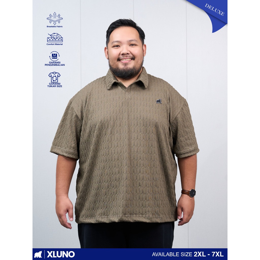 XLUNO Vonti Polo Shirt Army Baju Polo Knit Pria Jumbo Big Size Lengan Pendek