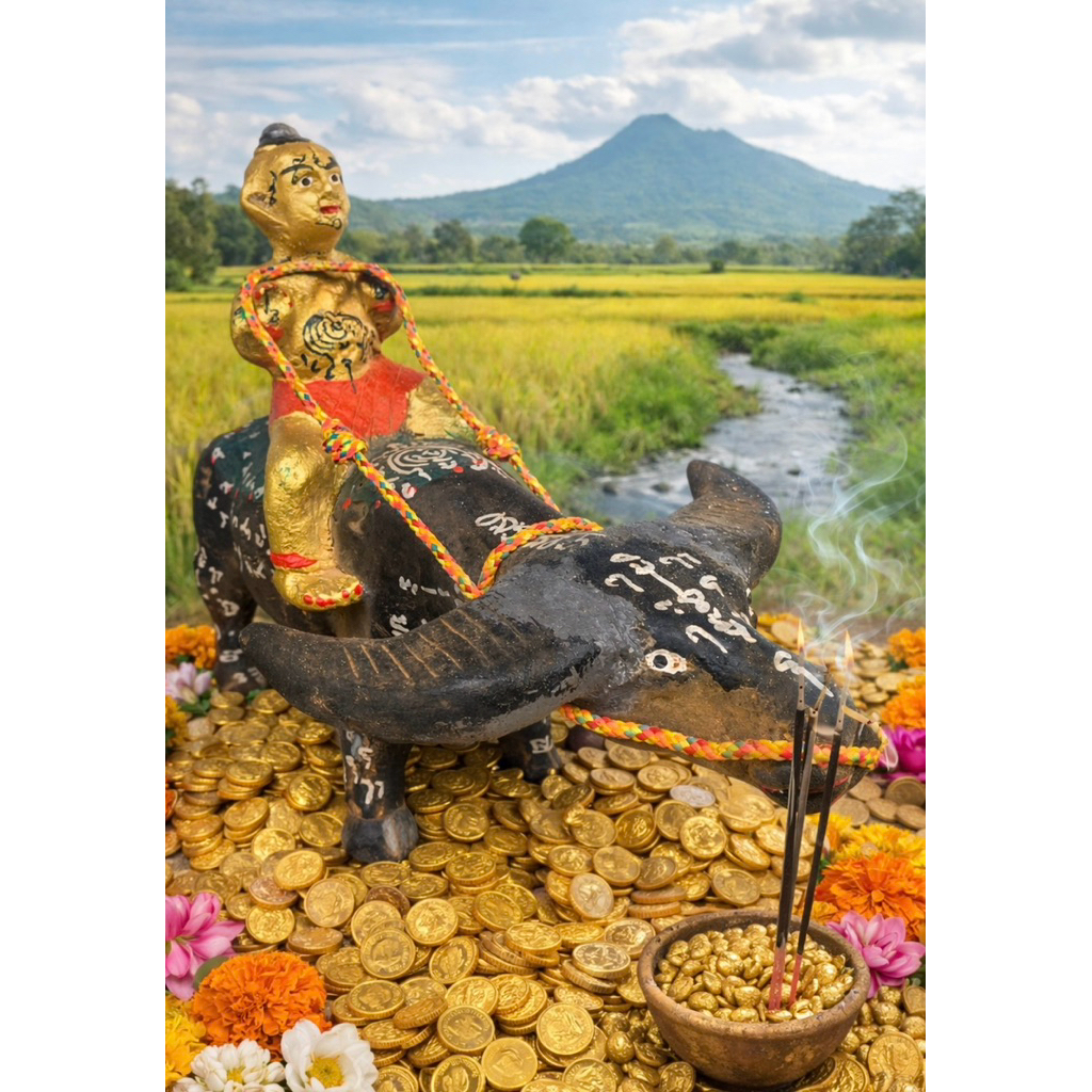 Kumanthong / Gumanthong Langka Kwai Thanu (BE 2549) Lp Yeam wat Sam Ngam Golden Boy Money Comes