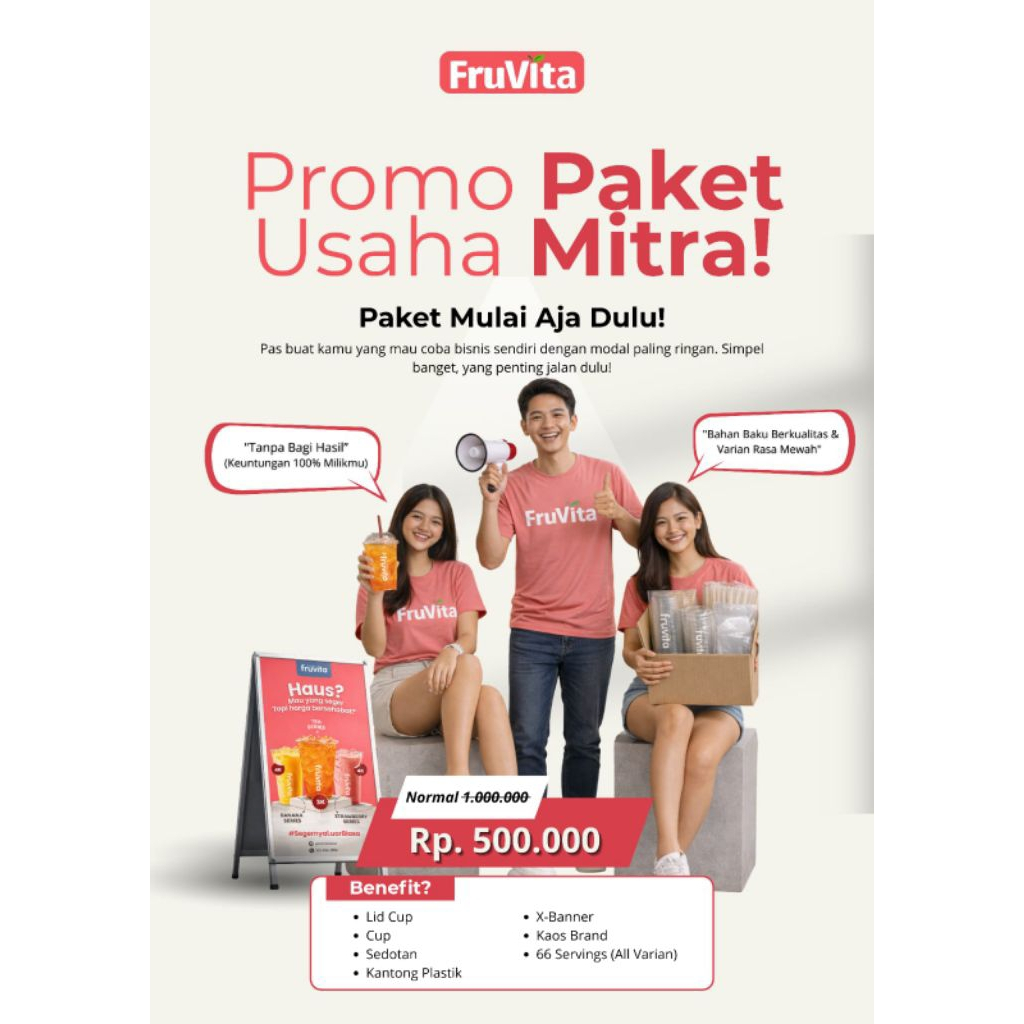 Paket Kemitraan Franchise Termurah Minuman Kekinian - FruVita