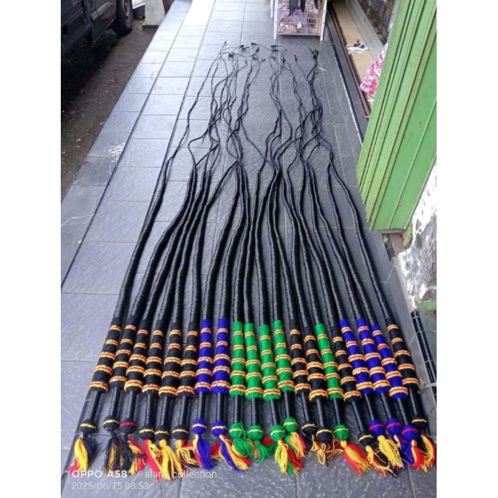 REAL PICT Pecut Jaranan Cambuk Cemeti Jederan Jaranan 3 Meter Kualitas Premium