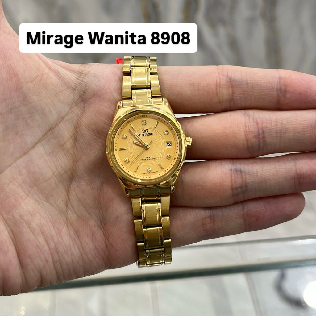 Jam Tangan Mirage 8908 Wanita Gold