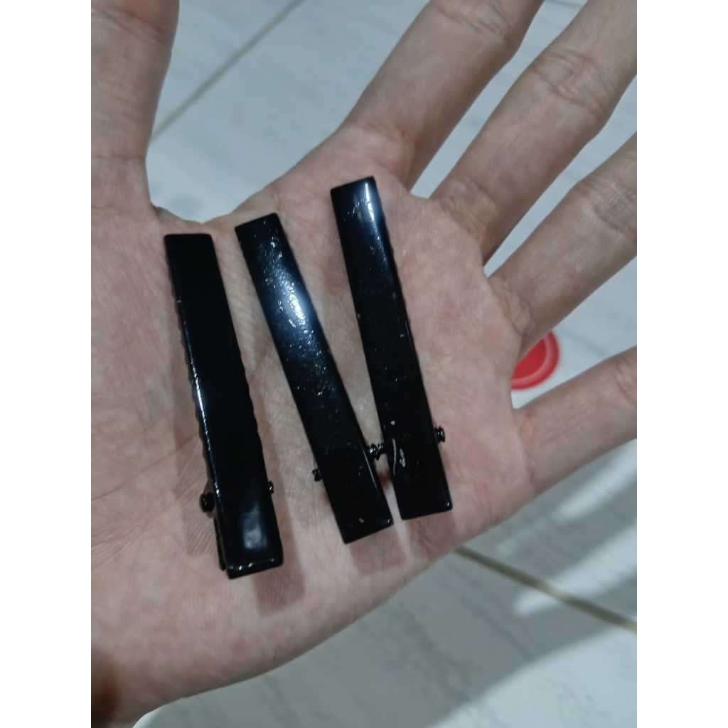 [100 pcs] Grosir Jepit buaya / jepit bebek / jepit otomatis murah alligator clip jepitan polos hitam