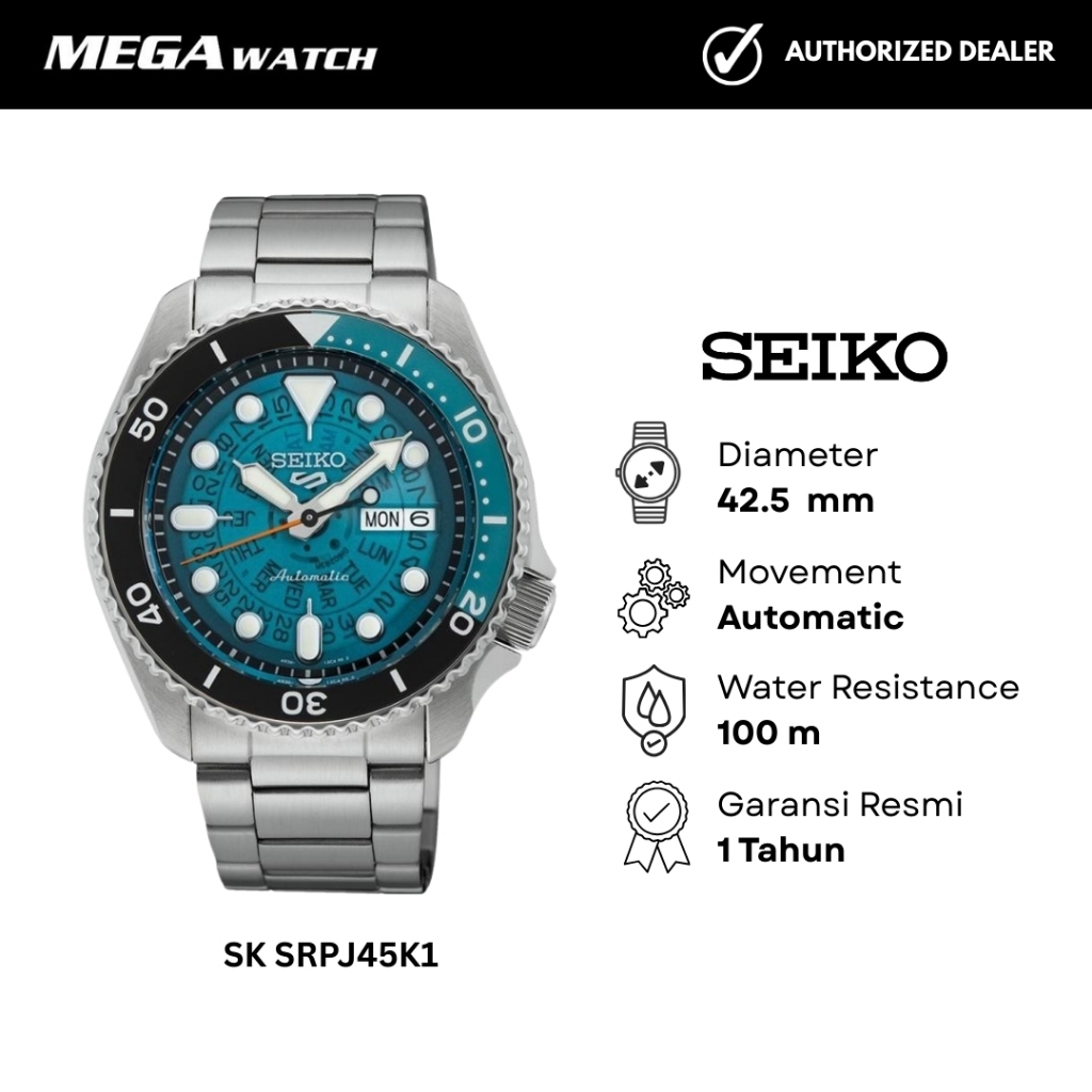 Jam Tangan SEIKO 5 Sports Pria Original SK SRPJ45K1 Time Sonar SKX