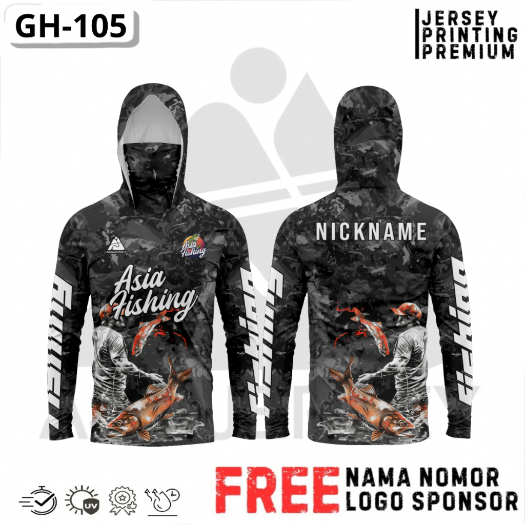 Jersey Mancing Mania Fishing Premium Custome free Nama Nomor Sponsor GH-105