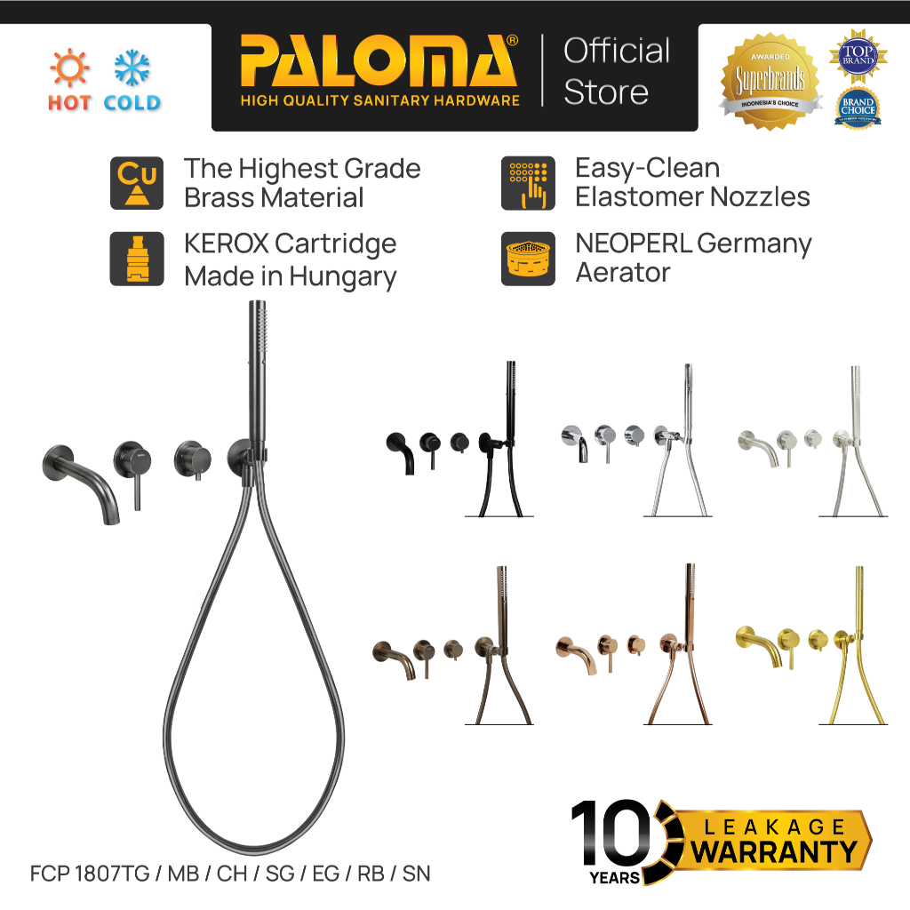 PALOMA FCP 1807 Shower Tanam Set Concealed Keran Mandi Kran Air Panas Dingin Dinding Wall Faucet Sho