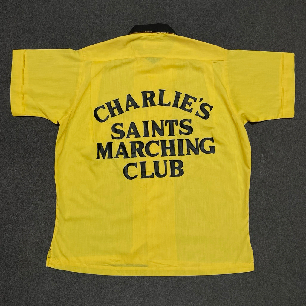 Kemeja 70s Dagger Collar Shirt “ Charlie’s Saints Marching Club “ Community  - L