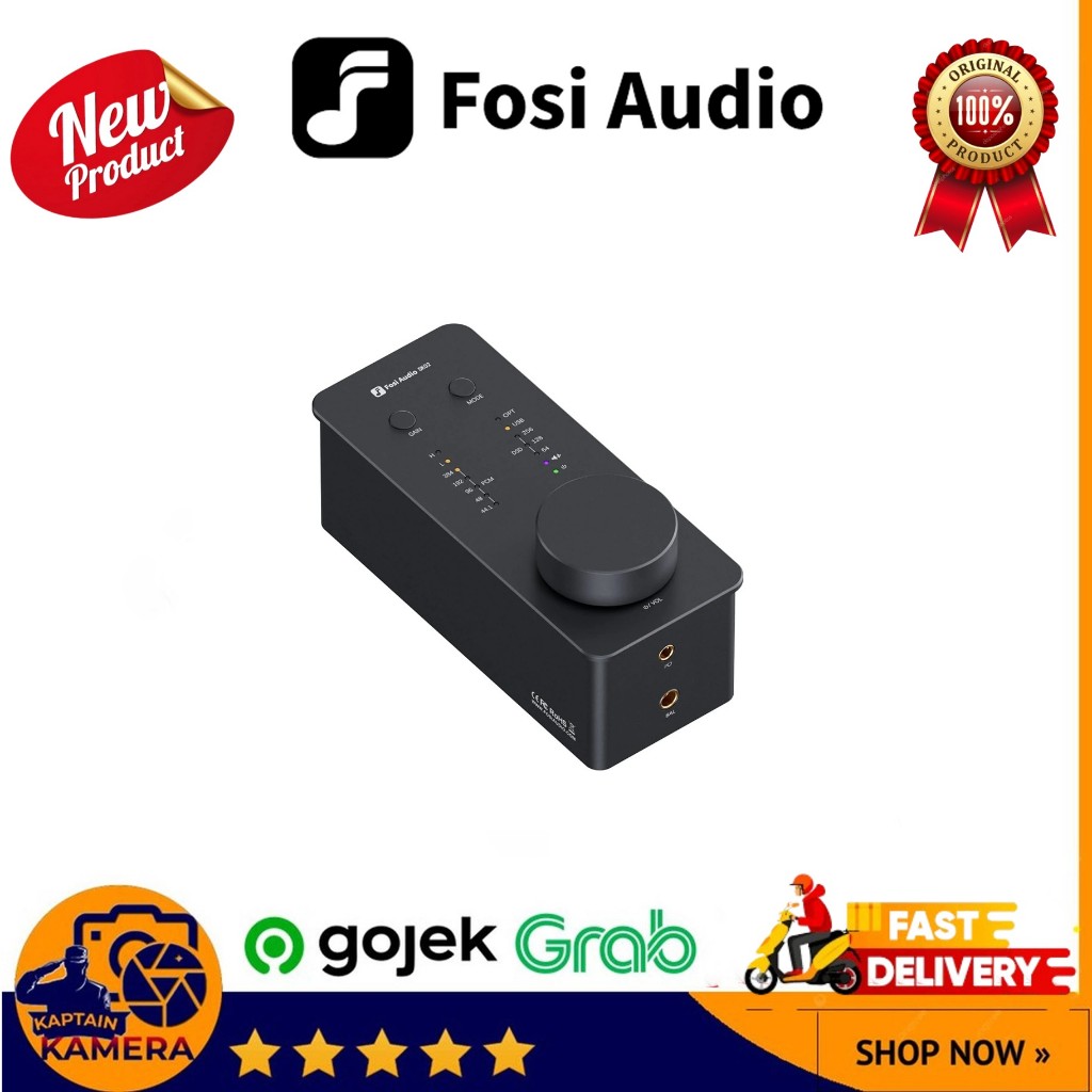 Fosi Audio SK02 Amplifier Headphone Hi-Fi Desktop DAC Chip ES9038Q2M - Hitam