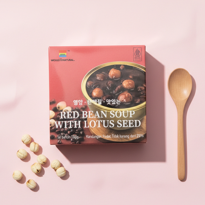 Wowithnatural - Red Bean Passion (1 Bowl) - Red Bean Soup with Lotus Seed - Healthy Dessert Bowl - D