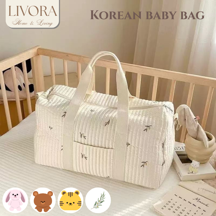 LIVORA TAS WANITA / DIAPER BAG / HANDBAG XL / TRAVELING BAG / TAS POPOK BAYI SERBAGUNA KOREAN BABY B