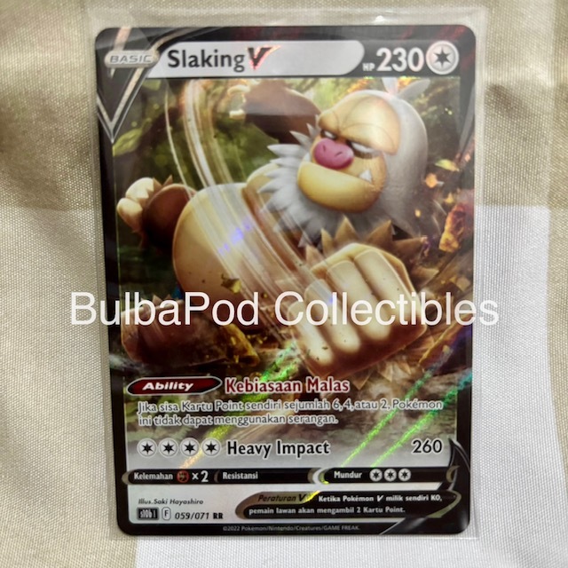 Pokemon TCG Indonesian Slaking V S10b 059/071 RR Pokemon GO