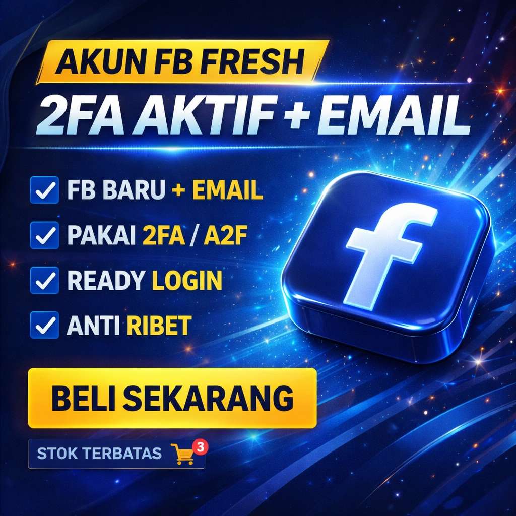Akun Facebook Fresh – Bisa MP Spam Ads, Open 2FA, Foto Profil Aman