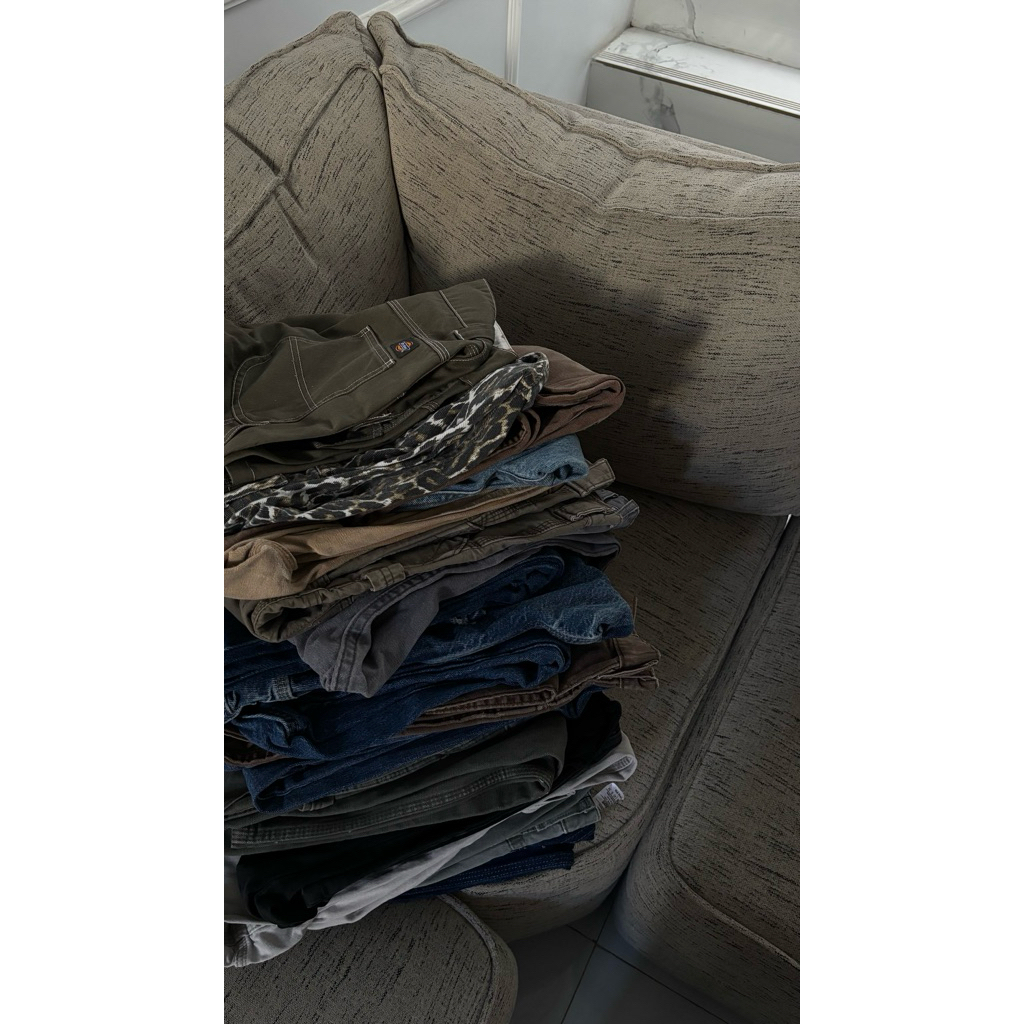 PAKET USAHA CELANA CARHARTT DICKIES 16PCS GRADE A JEANS, CARPENTER, DOUBLE KNEE, ETC