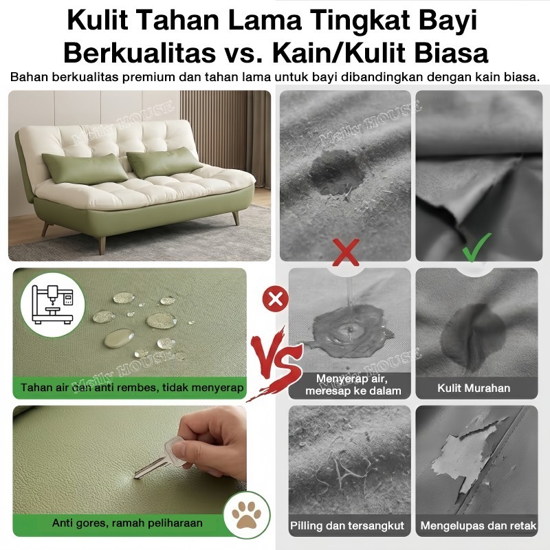 Sofa Ruang Tamu Sofa Multifungsi 3 in 1 Kursi Ruang Tamu Sofabed Minimalis GRATIS 2 Bantal