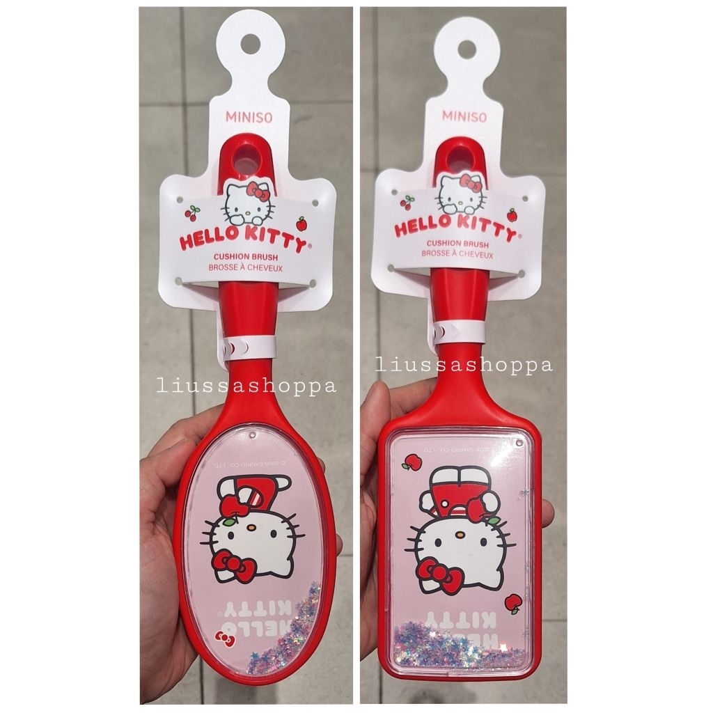 Sisir Miniso - Hello Kitty Glitter Paddle Brush