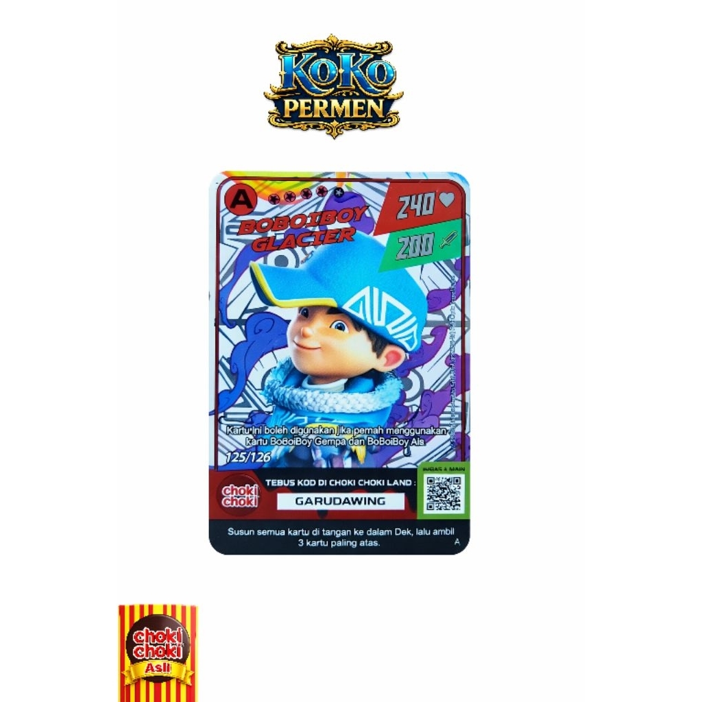 Kartu Holo A BOBOIBOY GLACIER 10 Kartu Asli Choki choki