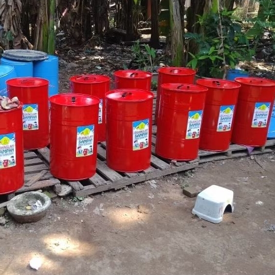 DRUM/TONG/Besi/Sampah/60 liter Tutup lebar