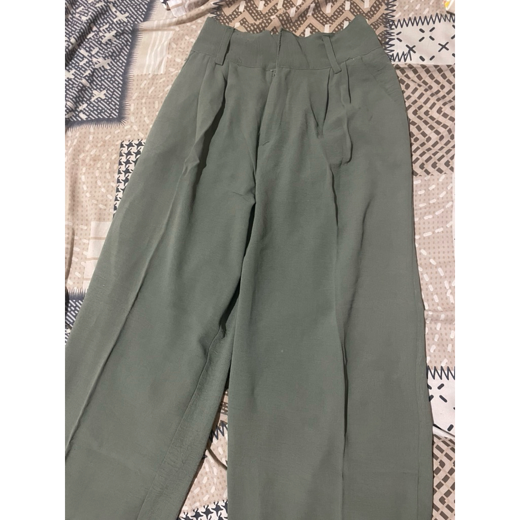 pl loose pants hijau army || preloved celana panjang wanita