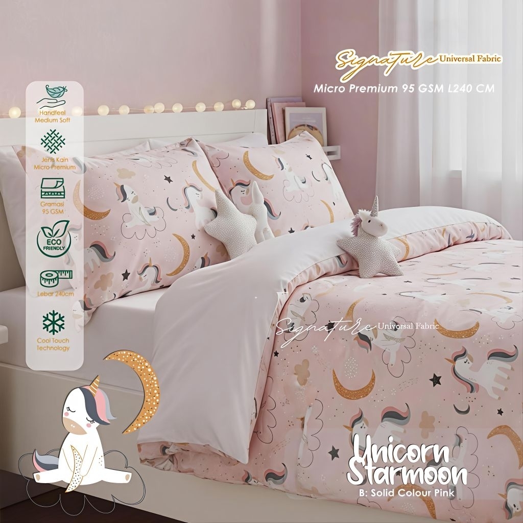 Bedcover set sprei motif Unicorn bedcover set 90x200 bedcover set 100x200 bedcover set 120x200 bedco