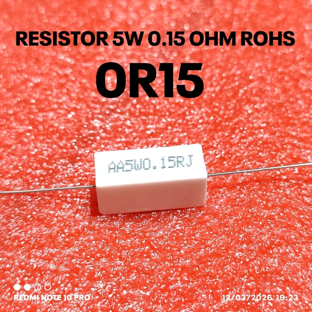 RESISTOR KAPUR 5W 5WATT 0R15 0.15R 0.15 OHM ROHS