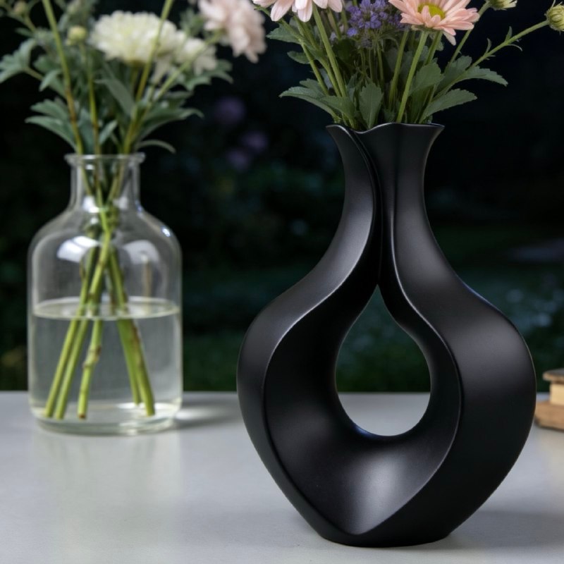 Vas Bunga Modern Loop Elegant | Vas Bunga Minimalis Aesthetic | Dekorasi Meja Ruang Tamu Modern