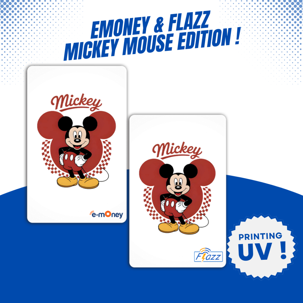 Emoney / Flazz Gen 2 Edisi Classic Mickey Mouse - Custom Kartu Etoll Mandiri BCA - Support NFC
