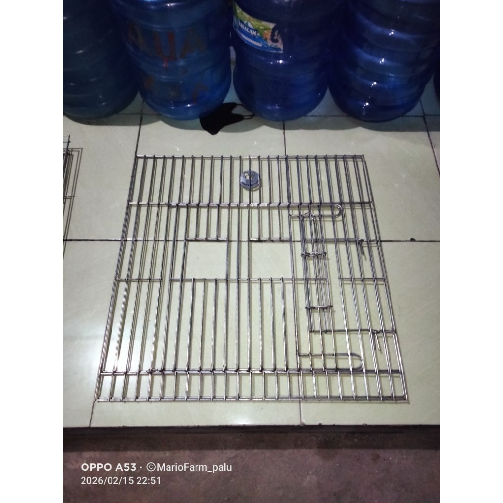 panel pintu 60x60 jarak jeruji 2,5cm lubang pakan kotak