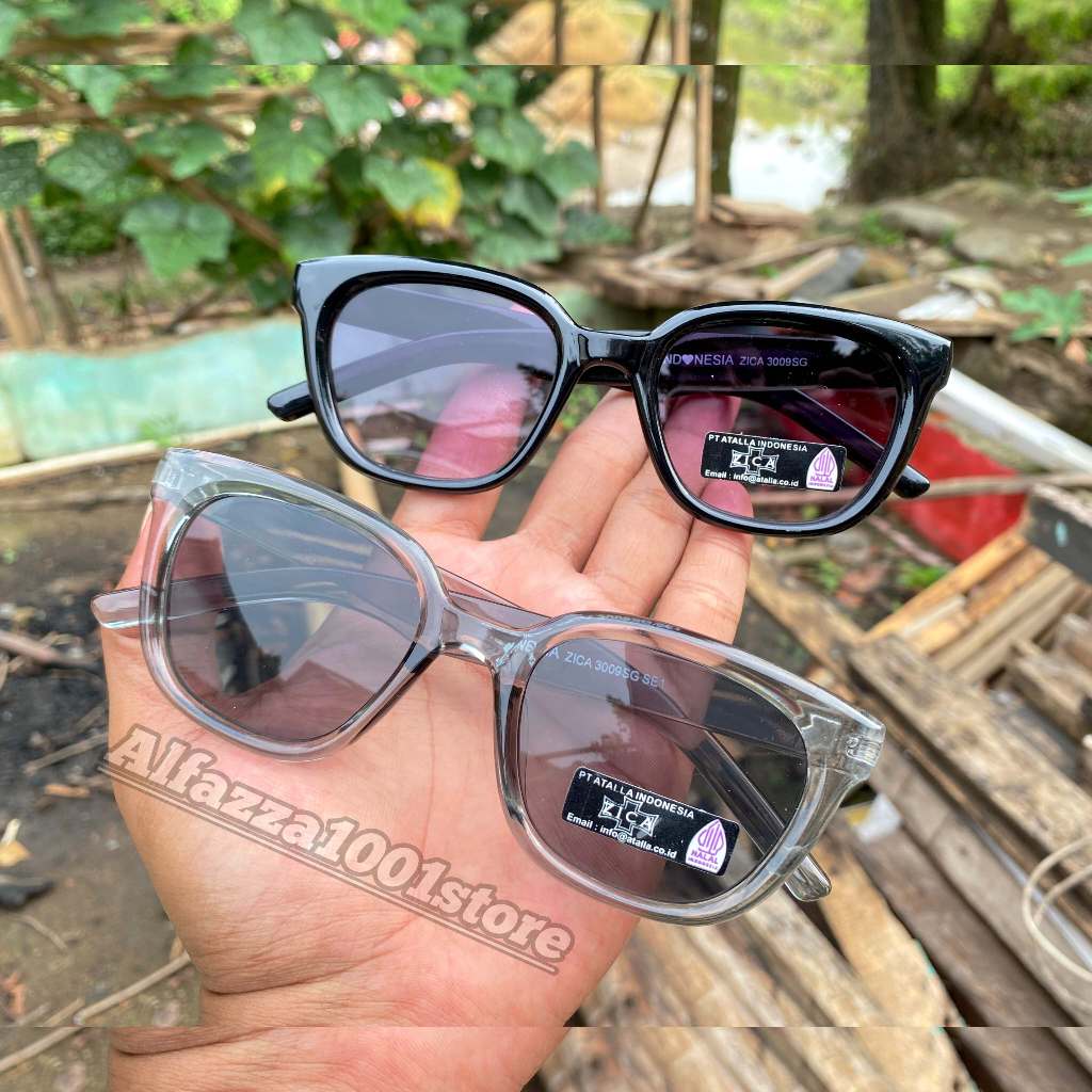 Alfazza1001store ZC 3009 - Kacamata Fashion Wanita Hitam Cat Eye Lensa Gradasi Antisilau