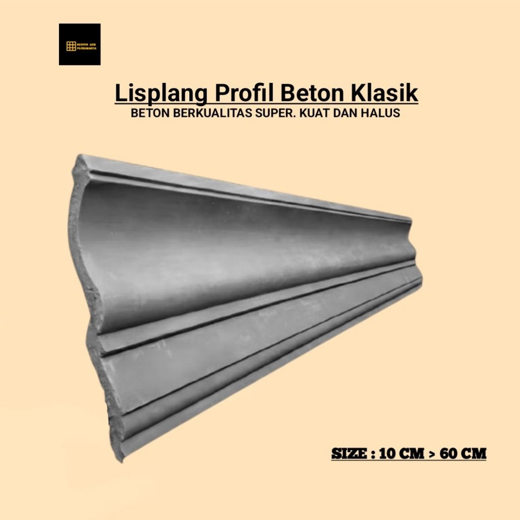 Lisplang Profil Beton, List Profil Beton, Profil Beton Tempel