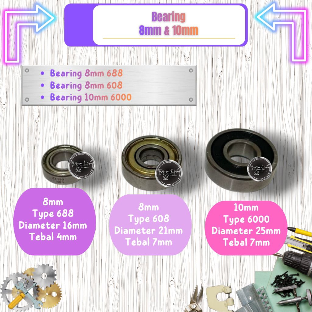 Bearing Kipas Angin 8mm & 10mm