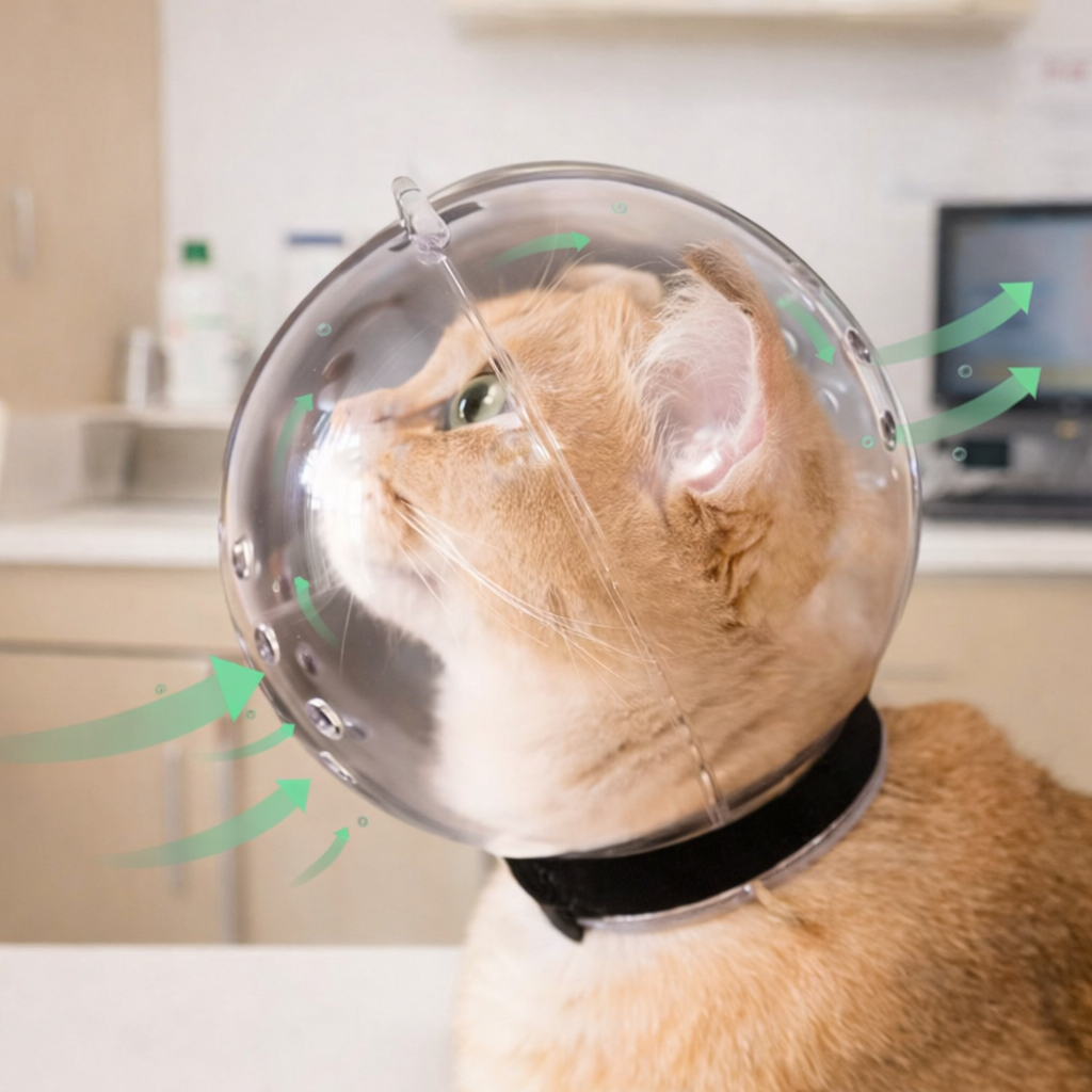 Helm Mandi Grooming Kucing Anti Gigit Anti Cakar