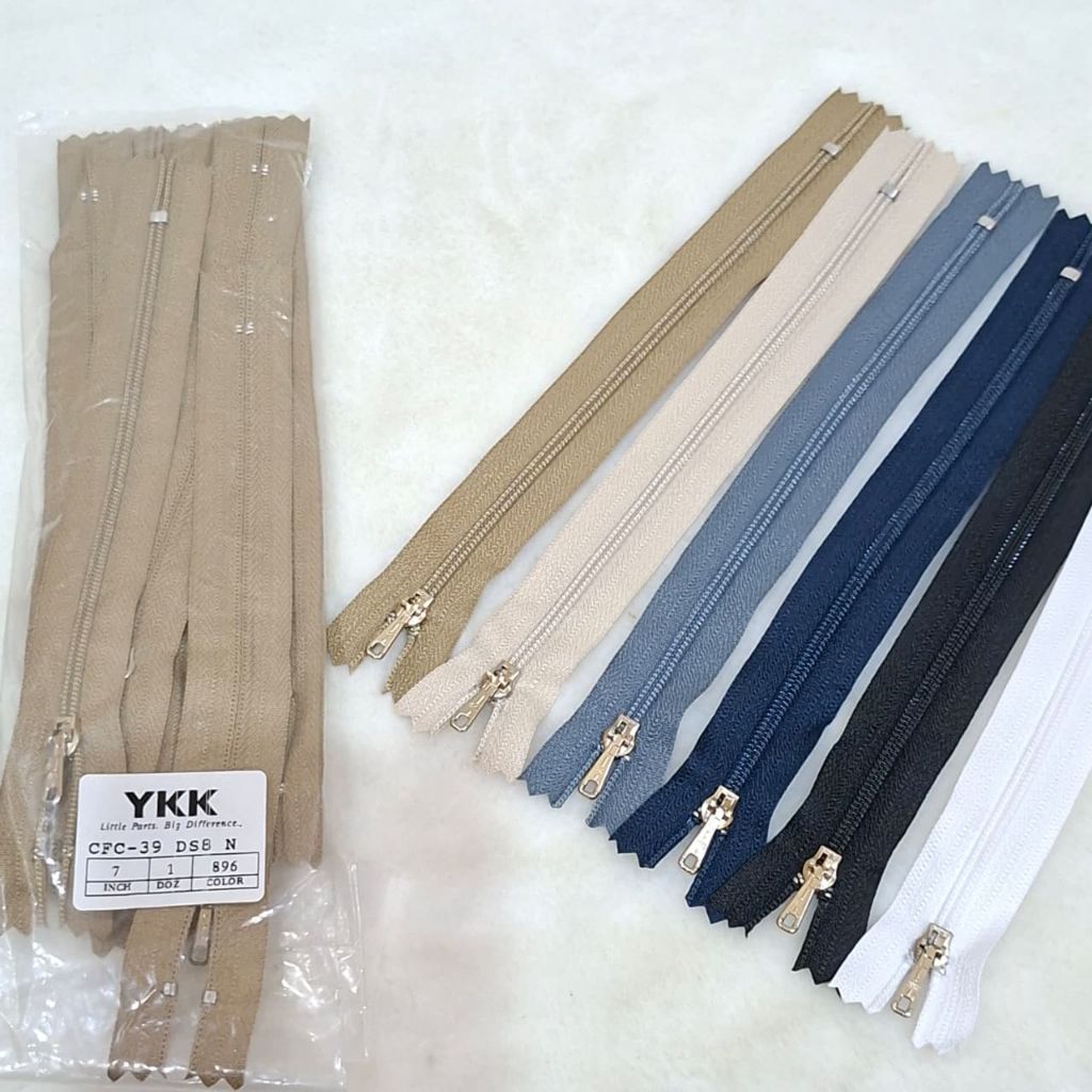 RESLETING CELANA 7inch MERK YKK CFC-39 / SLETING YKK 7inch KEPALA BESI / ZIPPER YKK CFC-39 7inch / S