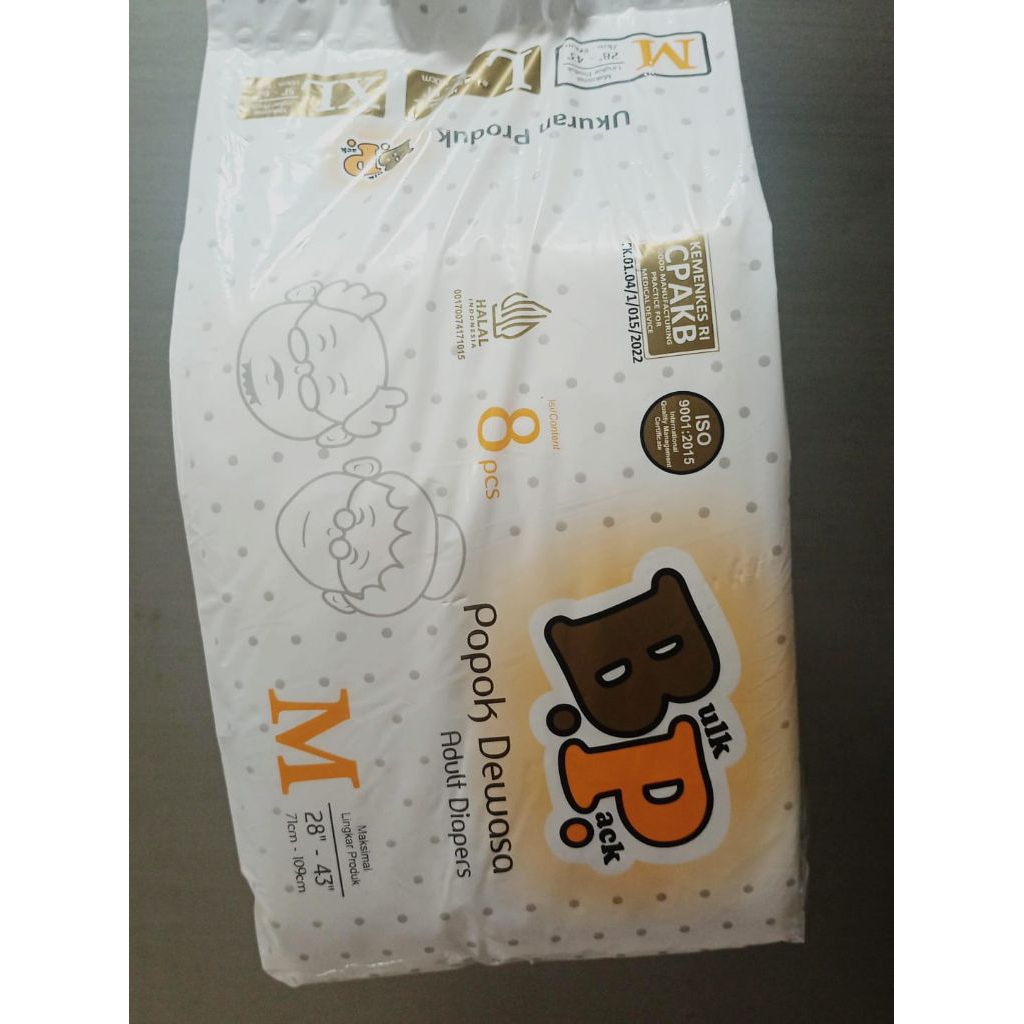 Bulk Pack Popok Dewasa 8 Pcs