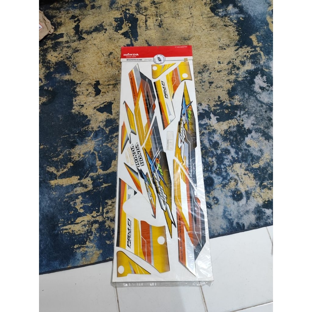 striping stiker polet supra x 125D cakram black orange ori baru ahm 871x0 ktm 780za