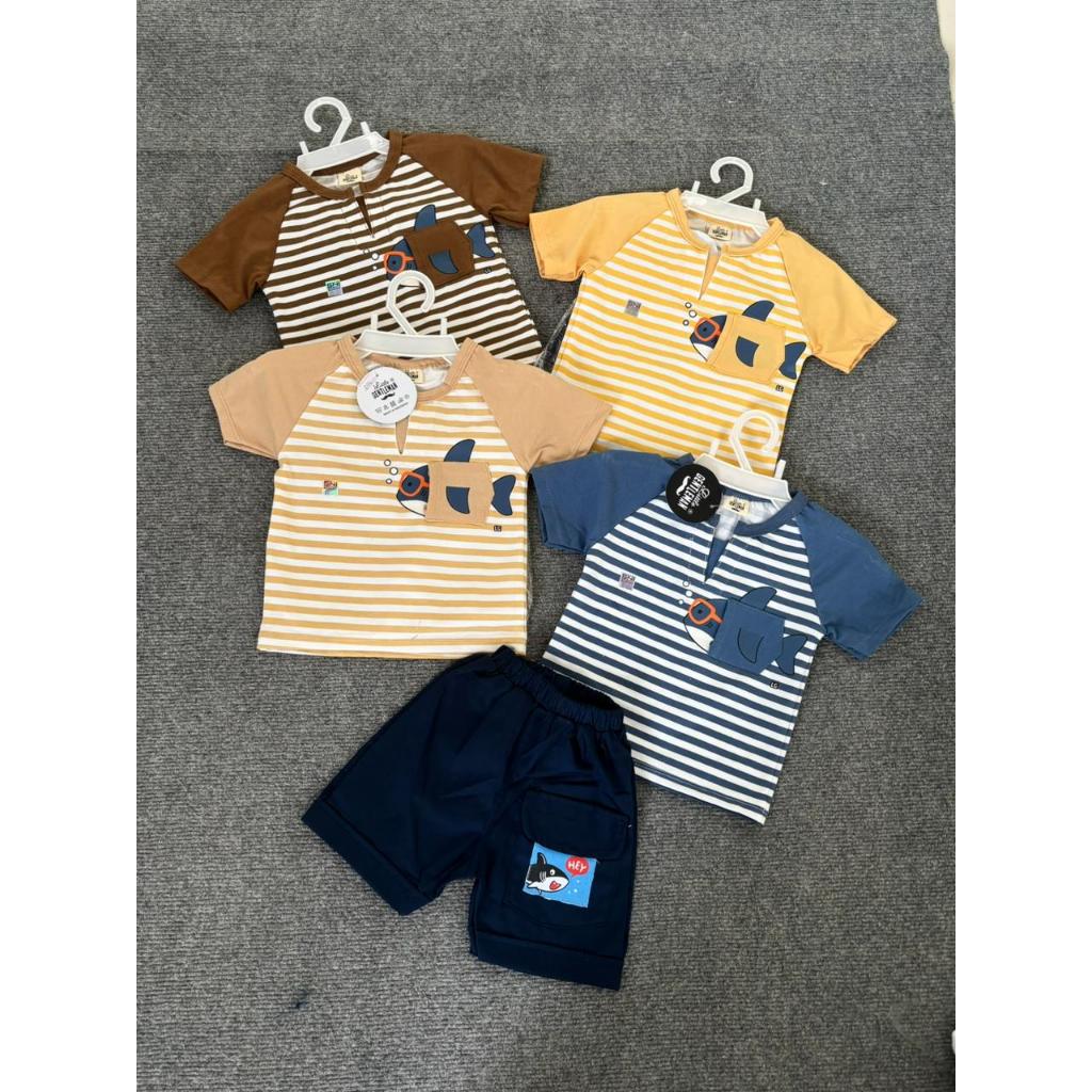 Setelan OneSet 2in1 hanger premium kado  Bayi Branded cowok 6 9bln laki laki