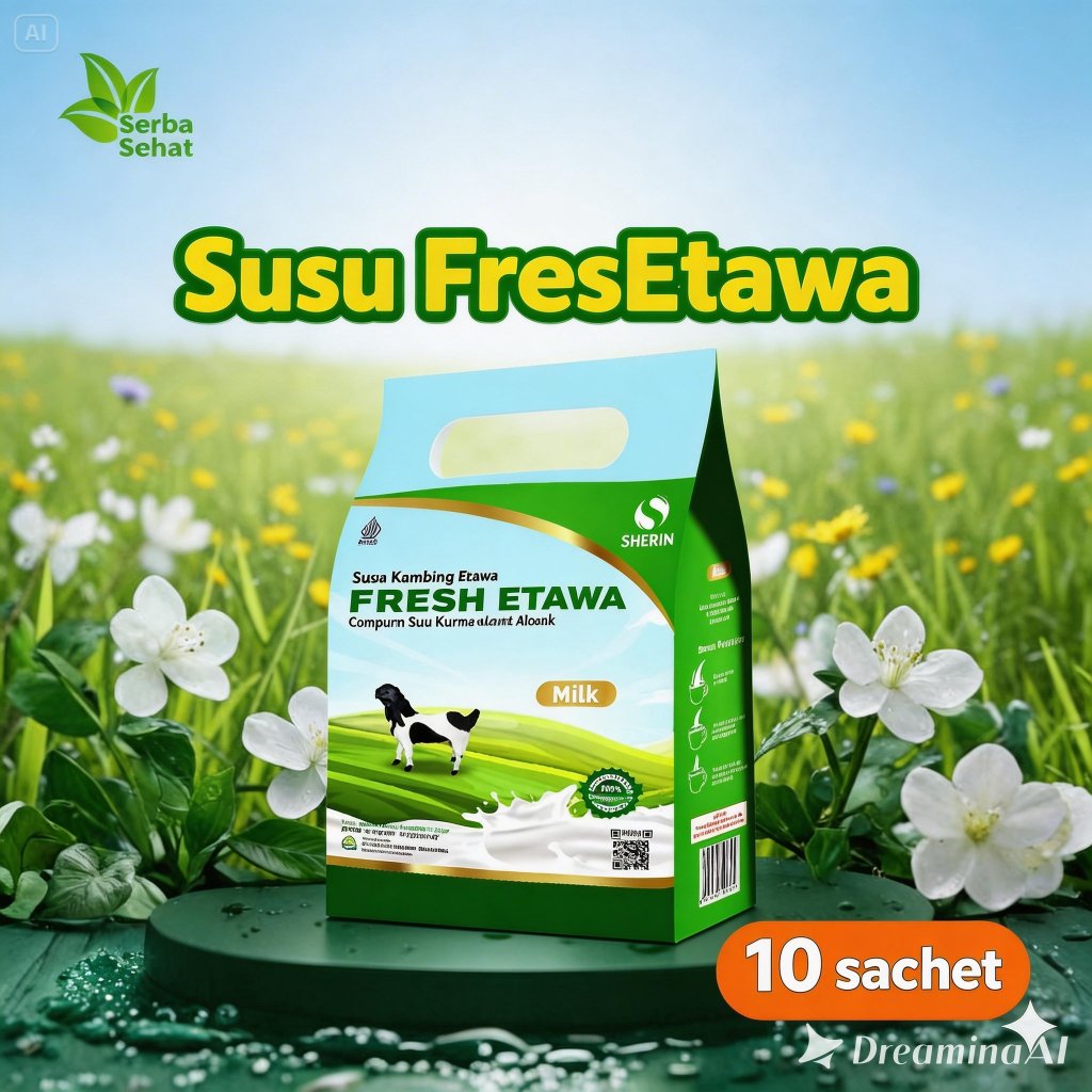 Susu Kambing Suplemen / Vitamin Penggemuk Badan Anak Dewasa Fresh Etawa Isi 10 Sachet