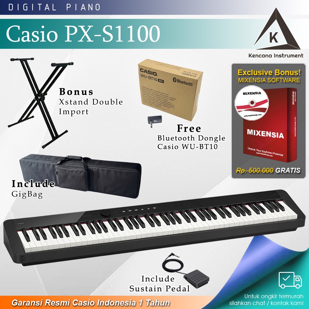 Casio Privia PXS1100 / PX S1100 / PXS 1100 Digital Piano Garansi Resmi