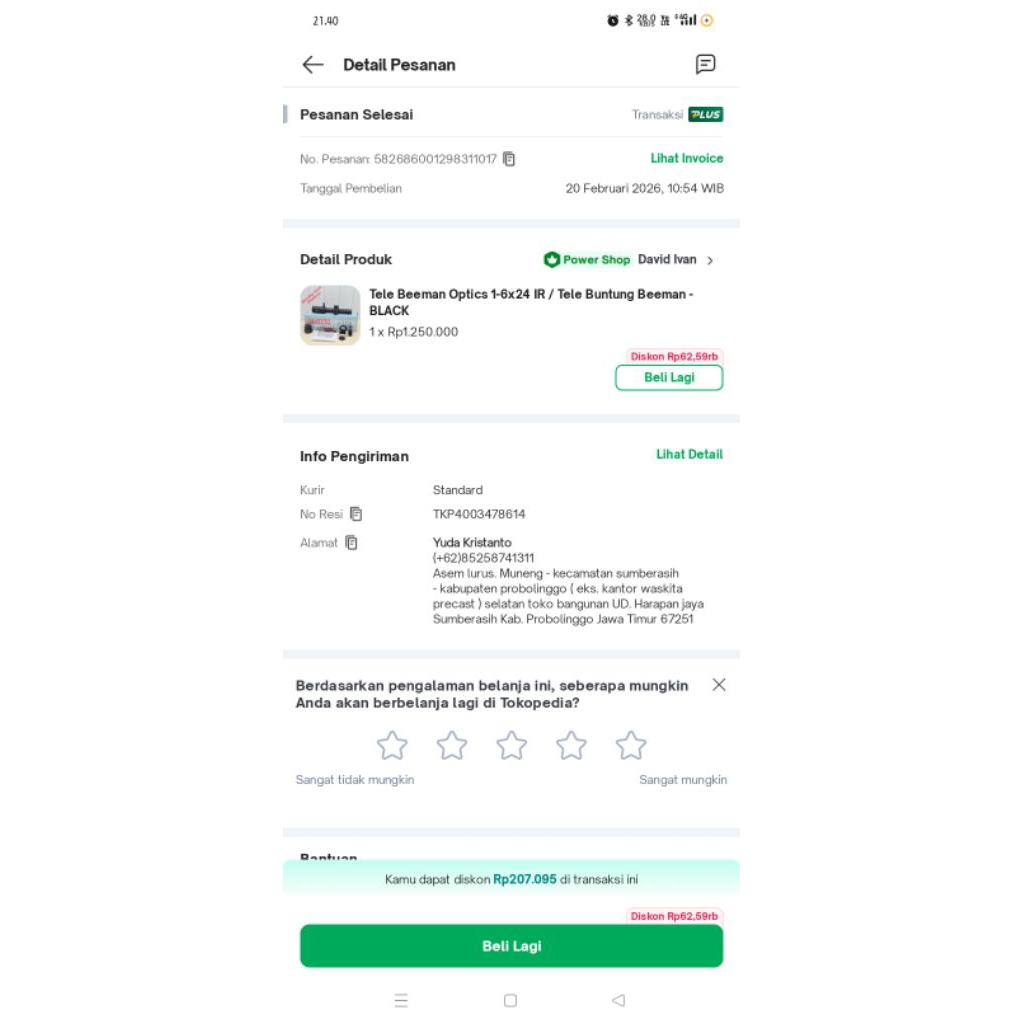 teropong bintang beeman buntung