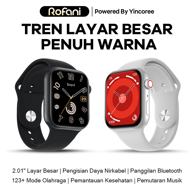 Rofani T200/T210 Smartwatch Bluetooth Calling - Bisa WhatsApp & Buka Kamera, 100+ Tampilan, 7 Day Ba