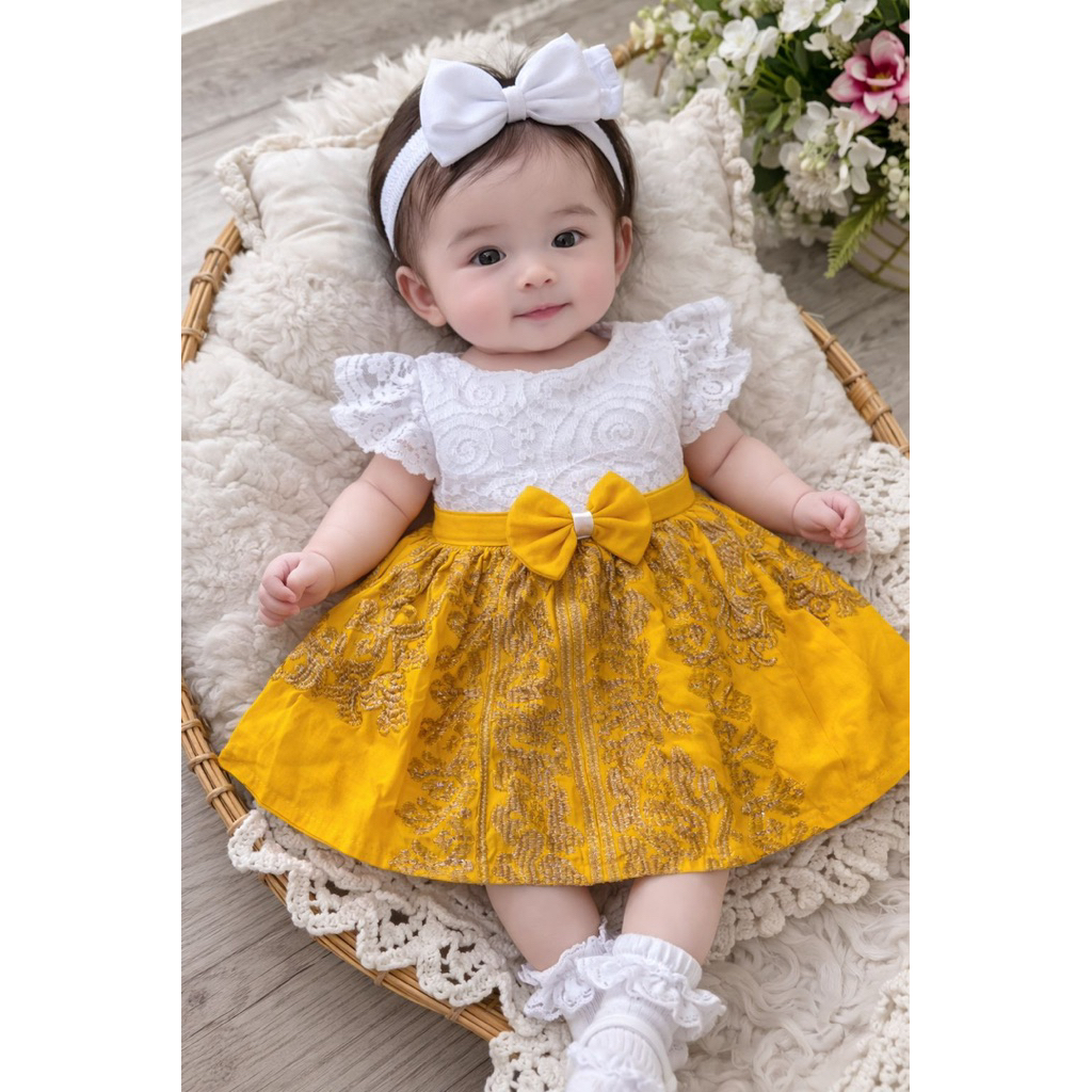 KEBAYA BAYI | DRESS ANAK | NEWBORN SET ADAT BALI | SET ANAK BORDIR CEWEK