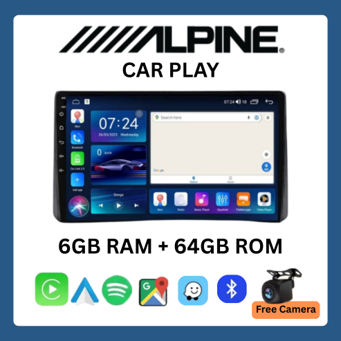 Alpine Android Car Player 9/10 Inch 6GB+64GB MP5 Player Support CarPlay Android Auto Free Kamera Mun