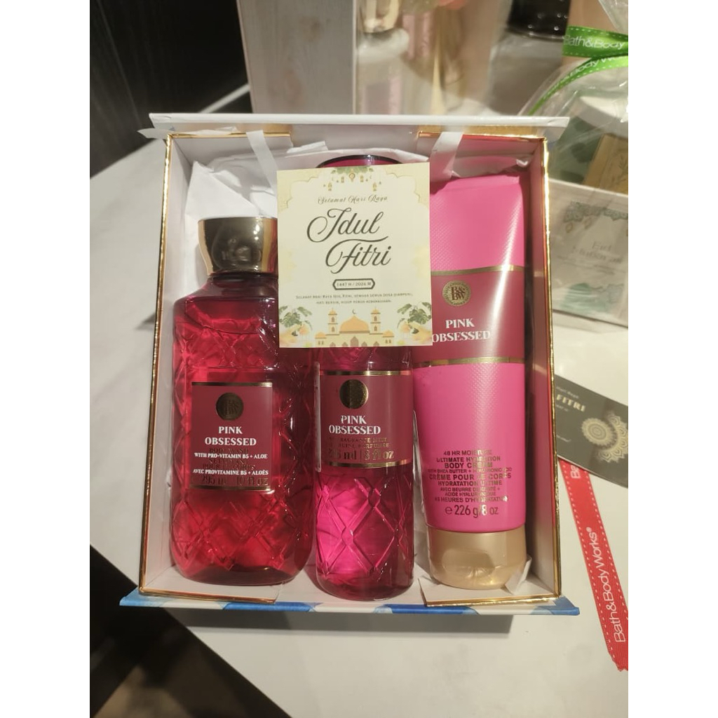 Paket Hadiah/Seserahan/Hampers Bath & Body Works Set 3 Pink Obsessed