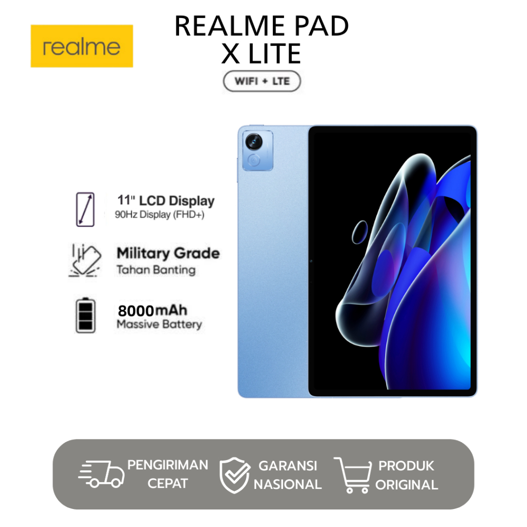 Realme Pad X LITE Andriod Tablet Snapdragon 865 16GB + 512GB 10.1 Inch | Dual SIM WiFi 2.4/5G