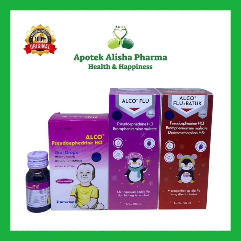 Alco Drops 15ml dan Plus Flu Batuk Sirup 100ml Obat Flu Pilek Alergi Bayi dan Anak