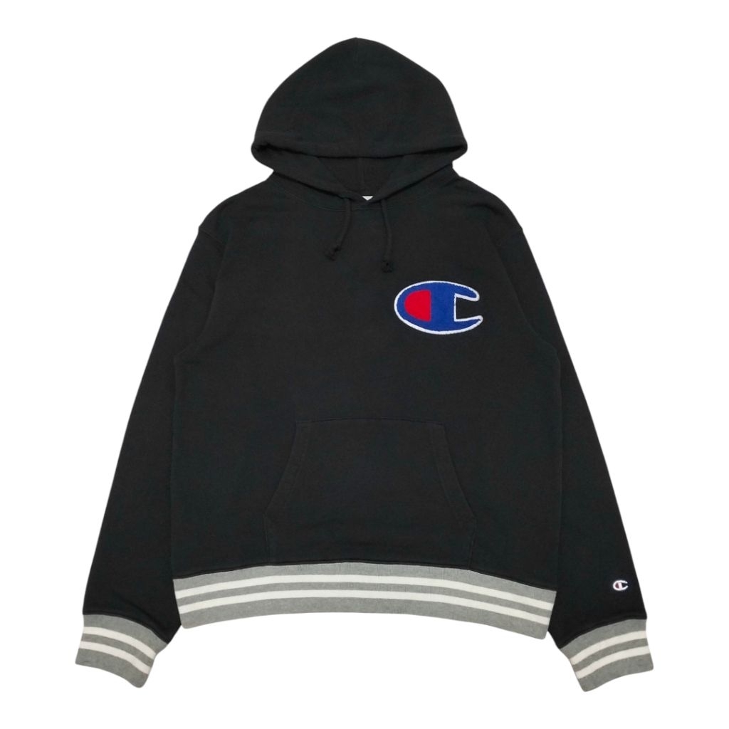 Hoodie CHAMPION Logo Hitam / Black Second Original